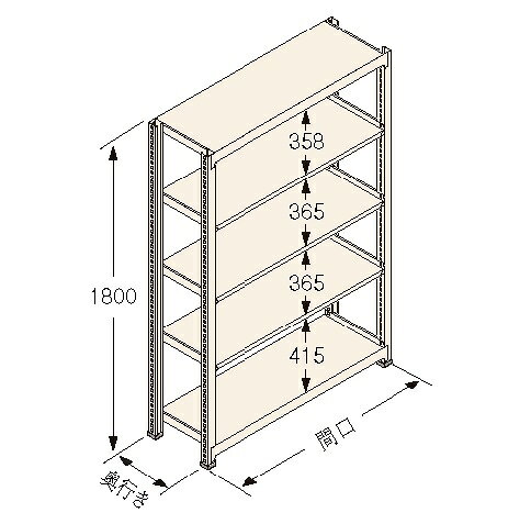 扶桑金属工業(株) 中量ラック Kタイプ150KG GSN-K1812B5R