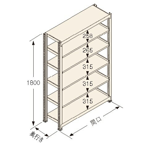 Racks - 扶桑金属工業(株) 中量ラック Kタイプ150KG GSN-K1812B6R