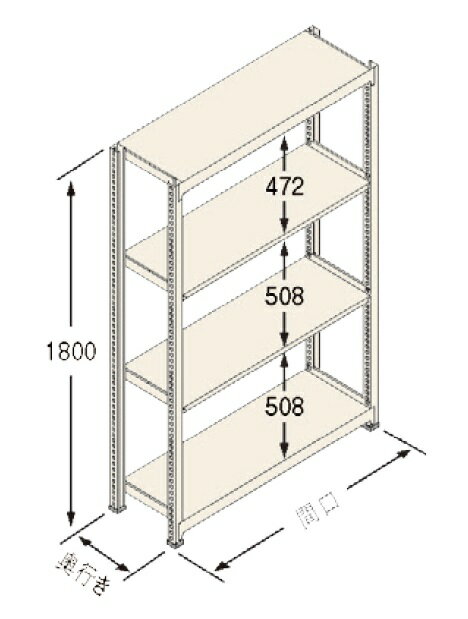 Racks - 扶桑金属工業(株) 中量ラック Cタイプ300KG GSN-C1809D4R