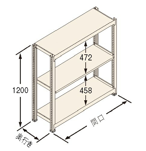 扶桑金属工業(株) 中量ラック Jタイプ500KG GSN-J1218C3D