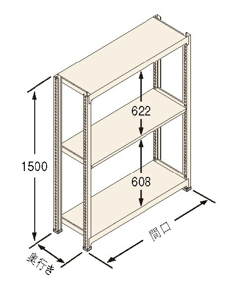 扶桑金属工業(株) 中量ラック Jタイプ500KG GSN-J1515C3D