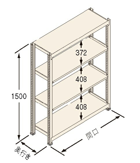扶桑金属工業(株) 中量ラック Jタイプ500KG GSN-J1518D4R