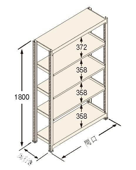 扶桑金属工業(株) 中量ラック Jタイプ500KG GSN-J1809E5R