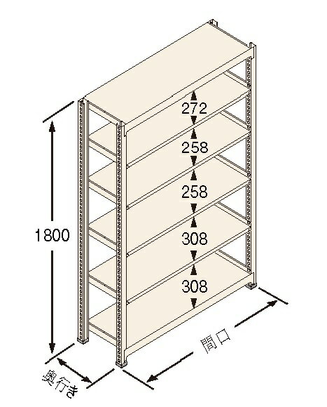 扶桑金属工業(株) 中量ラック Jタイプ500KG GSN-J1818E6D