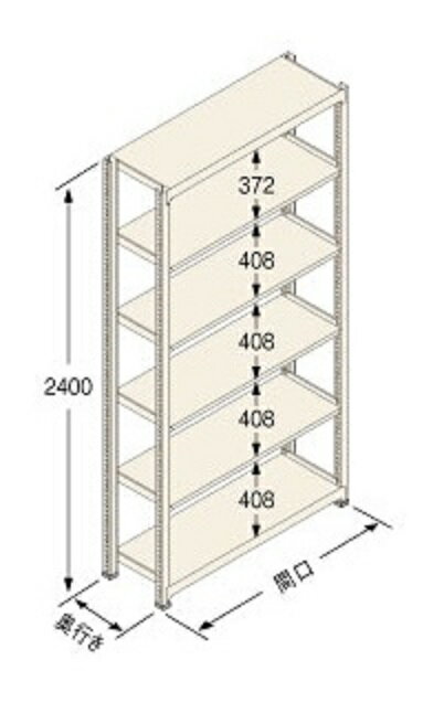扶桑金属工業(株) 中量ラック Jタイプ500KG GSN-J2415B6R