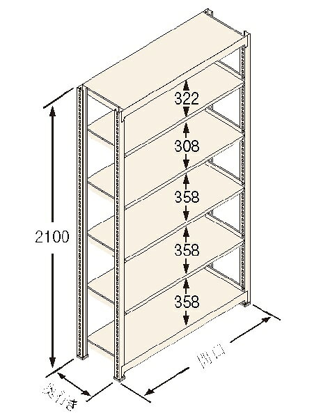 扶桑金属工業(株) 中量棚 Cタイプ300KG GSN-C2118B6D