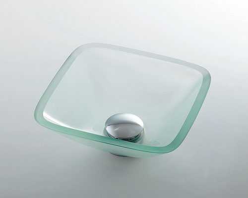 カクダイ ガラス角型手洗器 493-029-C