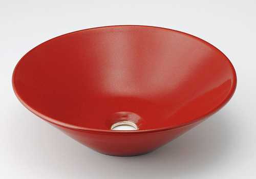 カクダイ 丸型手洗器//鉄赤 493-037-R