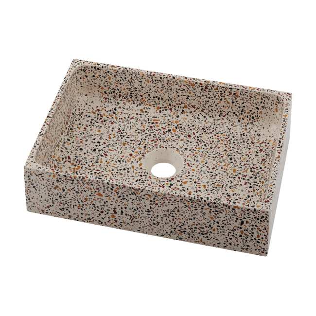 カクダイ 角型手洗器(テラゾグラノーラ) #CR-0056-M