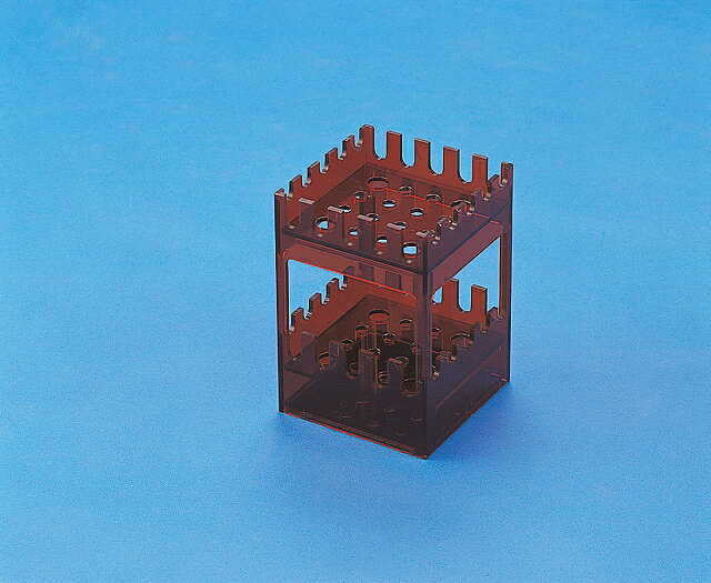 ピペット台角型 茶褐色塩ビ製