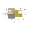 共栄ハイドリック 高圧洗浄機用継手 M22ナット(芯棒φ14)×Rcタイプ M22×1.5 Rc1/2 NC-12
