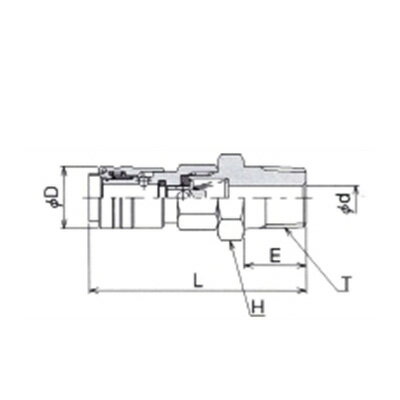 ニューマシン マイクロスーパーミニ CA00型 ソケット×オネジ 真鍮(片路開閉) CA00-MS-M5