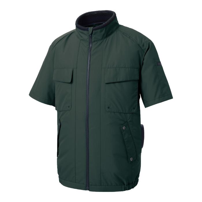 サンエス 空調風神服 エコ半袖ブルゾン KF92410+7グリーン+L