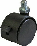 ユーエイ 双輪キャスターS付自在車 50径ナイロン車M12 P1.25 PT50TSM12