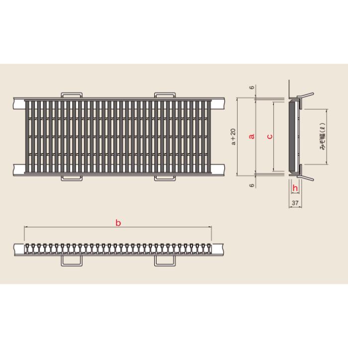 カワグレ　ゴムグレみぞぶた/コーナーアングルのみ（4GMI25-4.5(アングルのみ)）