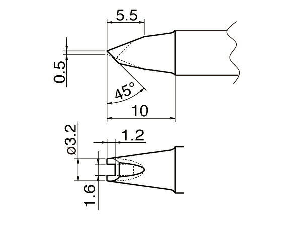 白光 こて先 溝付き T20-1611