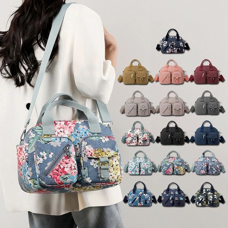ショルダーバッグ レディース ハンドバッグ 2way オシャレ 花柄 かわいい 可愛い 大容量 軽量 ナイロン..