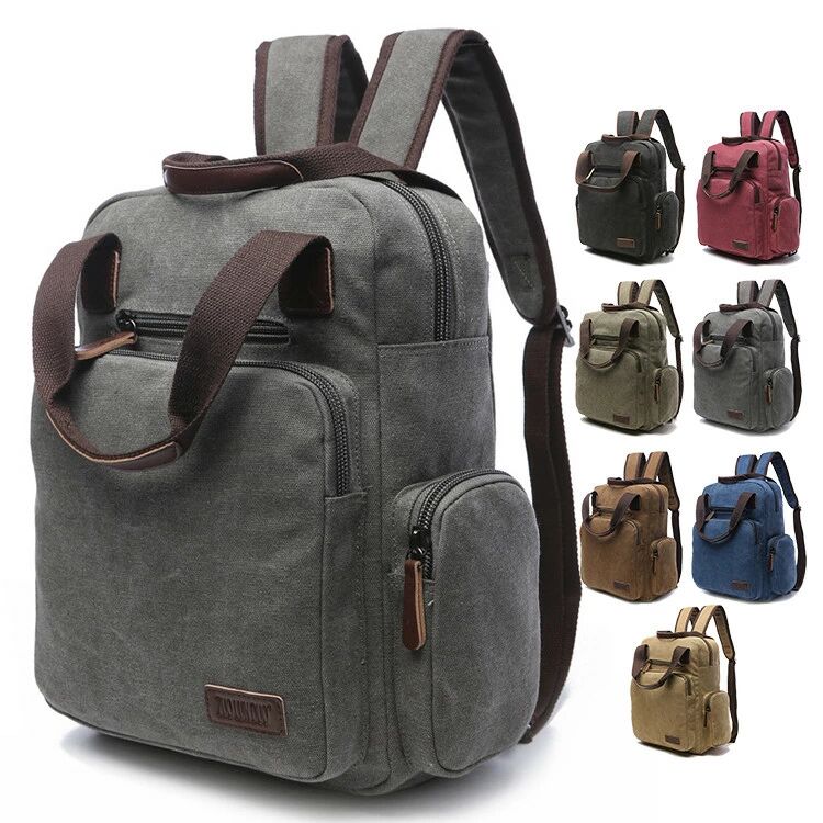 リュック リュックサック バックパック ハンドバッグ 2way レディース メンズ キャンバス 学生 通学 カジュアル カジュアルバッグ バッグ カバン PC収納 無地 シンプル 大容量 多機能(4)