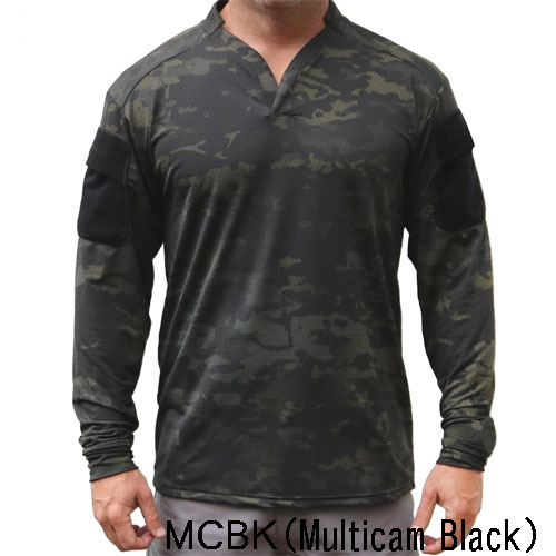 【送料無料】在庫販売 VelocitySystems ベロシティシステムズ BOSS Rugby shirt Long MCBK 吸汗 速乾 ミリタリー長袖シャツ マルチカムブラック MCBK VS-BR-Long-MCBK