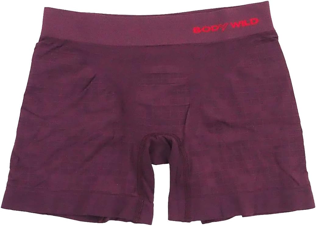 ※在庫限りで終了※BODY WILD GUNZE(グンゼ) e-BOXER紳士セミロングボクサーブリーフ(前とじ)裾丈長め BWS686J パープルのみ サイズM/L スクエア柄