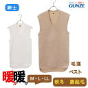 グンゼ【暖暖】【ベスト】 あたたか 毛混 裏起毛 ストレッチ 50代 60代 70代 80代 90代 サイズ M/L/LL メンズ 秋冬 暖暖 ウール混 裏起毛 冬下着 あったか肌着 男性下着 男性肌着 肌着 あったかインナー 日本製 DDM218B(4)