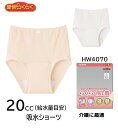 【愛情らくらく】【介護肌着】【20cc吸水】HW4070 グンゼ 着替えらくらく肌着 婦人用尿もれ吸収パット付天引ショーツ 失禁 20cc 入院 通院 2枚までゆうパケット便可能 消臭 抗菌