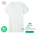 ★在庫限りで終了★YV0113-5枚SET 春夏 DAY クルーネックTシャツ グンゼ YG メンズインナー 吸汗速乾 丸首半袖 サイズ M L カラー 白 ライトグレー 同色同サイズの5枚セット 沖縄・離島一部地域を除く