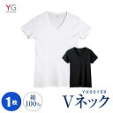 ★new★【YG】【単品】YV0015V-1 綿100% VネックTシャツ グンゼ YG メンズインナー 半袖 サイズ M L LL カラー ホワイト ブラック クレーモク 1枚ならゆうパケット発送可能です 2枚以上は宅配便