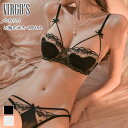 VIRGO'S 脇高でしっかり補正 谷間 やわらかブラ 美胸 美背 脇高 フルレース 総レース 谷間 盛れる ブラジャー セット ショーツ ブラショーツ ランジェリー インナー 美盛 下着