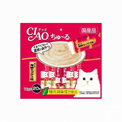 Rakuten - 【あす楽】いなば食品　チャオちゅ〜る　まぐろ海鮮ミックス　20本