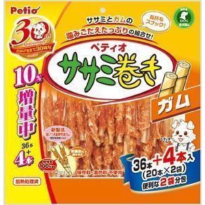 ※商品リニューアル等に伴い、パッケージ・内容等が掲載の内容と一部異なる場合があります。※商品は通常4〜6営業日以内に出荷します。在庫状況により出荷が遅れる場合があります。予めご了承下さい。 商品説明 旨味たっぷりで低脂肪な鶏ササミを、噛みごたえ抜群で最後まで美味しい牛皮ガムに巻きました。鶏ササミとガムの美味しさが味わえるスナックです。保存料・着色料不使用。便利な2袋分包。 広告文責 株式会社ウェルパーク　電話番号：042-659-3716