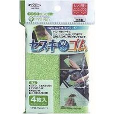 ※商品リニューアル等に伴い、パッケージ・内容等が掲載の内容と一部異なる場合があります。※商品は通常4〜6営業日以内に出荷します。在庫状況により出荷が遅れる場合があります。予めご了承下さい。 商品説明 水だけでOK、セスキ＋ゴムのダブルの力で油、水垢を落とす。ゴムラテックスの摩擦力で汚れをかき取ります。使いやすいサイズにカットして使用できるシートタイプ4枚入。 広告文責 株式会社ウェルパーク　電話番号：042-659-3716