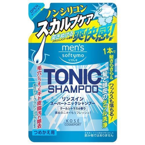 【エントリーP5倍】コーセーコスメポート メンズ ソフティモ リンスイン スーパートニックシャンプー 詰め替え 400ML 男性用シャンプー