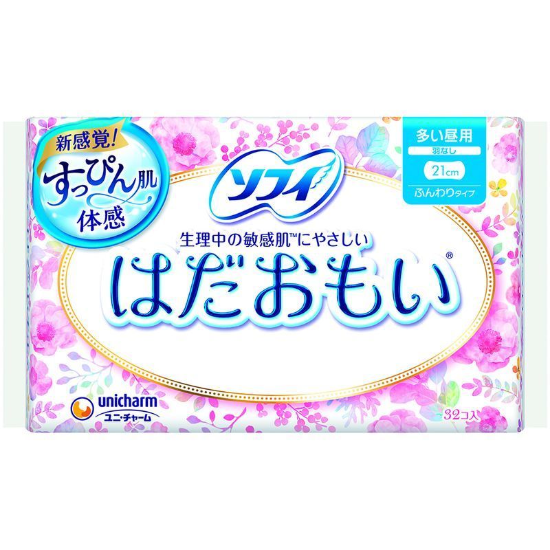 ユニ・チャーム ソフィ はだおもい 多い昼用 21CM 羽なし 32枚 生理用品