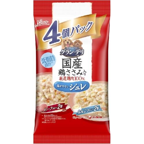 商品説明国産の厳選鶏肉を使用した美味しい低脂肪パウチ。嬉しいアソート4個パック。広告文責株式会社ウェルパーク　電話番号：042-659-3716