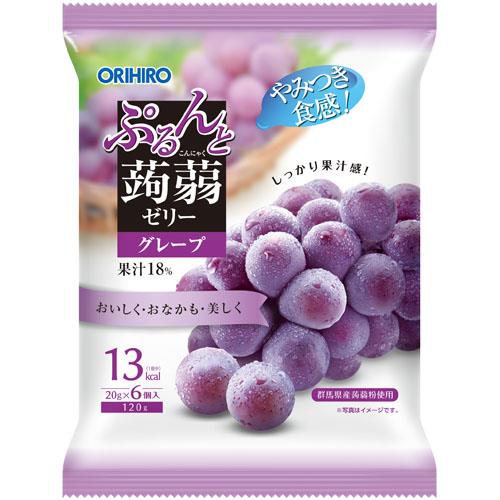 オリヒロ　ぷるんと蒟蒻ゼリー　パウチ　グレープ　　20G*6個