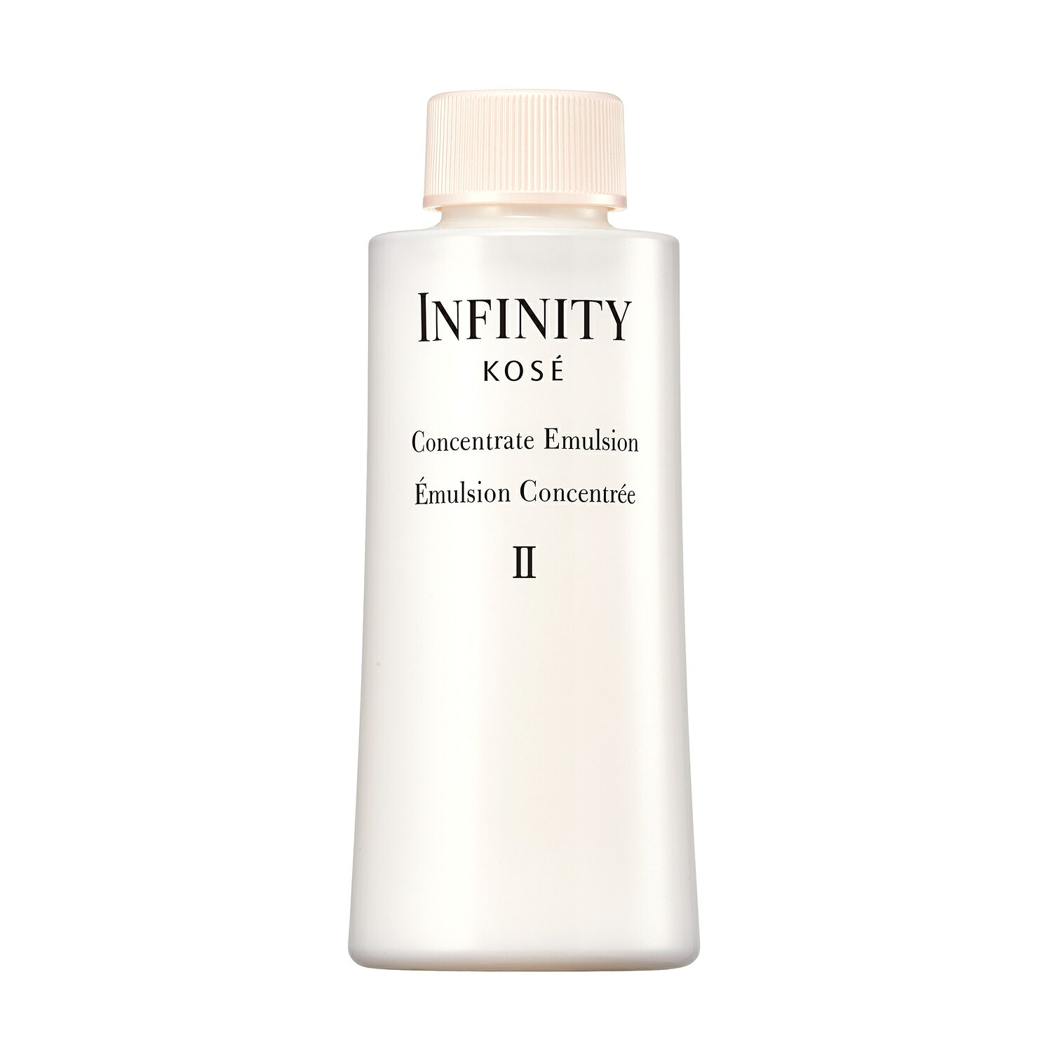 商品説明インフィニティ コンセントレート エマルジョン 2 (乳液) (付けかえ用) : 120mL。たっぷりの美肌成分を高濃度 (ブランド内比) に詰め込んだ美容乳液です。充実したうるおいでキメひとつひとつを満たし、湧き上がるような弾力感と輝くようなつやをあたえ、いきいきとした活力感あふれる肌にみちびきます。保湿成分 : エーデルワイスエキス、紅景天 (コウケイテン根) エキス、センキュウ水、ゴツコラ (ツボクサ) エキス、レイシエキス、玉露茶 (チャ葉) エキス、グリセリン配合。ハリ感アップ成分 : スキンフュージョニングエレメント配合。弾力感アップ成分 : シェイプメモリーゲル配合。エーデルワイスエキスはエーデルワイス花/葉エキス、スキンフュージョニングエレメントは水添レシチン、ミリスチン酸イソプロピル、コレステロール、ツボクサエキス、レイシエキス、シェイプメモリーゲルは (PEG-240/デシルテトラデセス-20/HDI) コポリマーです。コクのあるまろやかなタッチで、肌に溶け込むように浸透 (角層まで) 。乾燥、肌あれを防ぎ、ふっくらキメのととのった肌をたもちます。ゆるみのない立体感とつややかな光沢感をあたえ、明るい印象の肌にみちびきます。心まで弾むフレッシュフローラルブーケの香りです。お好みに合わせて3タイプから選べます。1 : しっとり、2 : とてもしっとり、3 : 特濃。 肌に眠る無限の美しさを呼び覚ますインフィニティ。美しさを司る、肌の五感。色感、質感、光沢感、弾力感、立体感を追求。生命力に満ちた美しさが溢れ出し、確かな存在感が肌に宿る。使用方法化粧水のあと、手のひらまたはコットンにポンプを2、3回押した量をとり、肌にやさしくなじませます。 (付けかえ方法) : 必ず、使い終ったインフィニティ コンセントレート エマルジョン 2のポンプを、本品に付けかえてお使いください。本品をポンプにさしこんだあと、最後までしっかりとしめてください。ポンプを水などで洗わないでください。前の容器に残った中身を本品に移しかえないでください。注意上の注意低温の場所に保管すると、中身が出にくくなることがあります。中身が出にくいときは、容器の底を軽くたたいてからお使いください。ご使用後は、ポンプの口もとをきれいにふきとり、キャップをきちんとしめてください。高温の場所には置かないでください。注意事項お肌に異常が生じていないかよく注意して使用してください。傷やはれもの、湿しん、かぶれ等、異常のある部位にはお使いにならないでください。化粧品がお肌に合わないときは、ご使用をおやめください。1 : 使用中、赤味、はれ、かゆみ、刺激、色抜け (白斑等) や黒ずみ等の異常があらわれた場合。2 : 使用したお肌に直射日光があたって上記のような異常があらわれた場合。そのまま化粧品類の使用を続けますと症状を悪化させることがありますので、皮ふ科専門医またはコーセーの化粧品コーナー (売場) 、当社のお客様相談窓口にご相談ください。極端に高温または低温の場所、直射日光のあたる場所には保管しないでください。乳幼児の手の届かないところに保管してください。全成分水、BG、グリセリン、エタノール、ワセリン、ジメチコン、ヘキサ (ヒドロキシステアリン酸/ステアリン酸/ロジン酸) ジペンタエリスリチル、オレイン酸オレイル、パルミチン酸ソルビタン、エーデルワイス花/葉エキス、コウケイテン根エキス、ゴマ発芽エキス、センキュウ水、チャ葉エキス、ツボクサエキス、テアニン、テンチャエキス、トコフェロール、バクガ根エキス、ヒドロキシプロリン、レイシエキス、BHT、PEG-80水添ヒマシ油、 (PEG-240/デシルテトラデセス-20/HDI) コポリマー、 (アクリル酸アルキル/メタクリル酸ステアレス-20) コポリマー、 (アクリレーツ/アクリル酸アルキル (C10-30) ) クロスポリマー、カラギーナン、カルボマー、クエン酸、コレステロール、スクワラン、セスキオレイン酸ソルビタン、セルロースガム、パルミチン酸セチル、ベヘニルアルコール、ミリスチン酸イソプロピル、ラウリル硫酸Na、ラウリン酸K、水酸化Na、水添ポリイソブテン、水添ポリデセン、水添レシチン、エチルパラベン、ソルビン酸K、フェノキシエタノール、メチルパラベン、安息香酸Na、香料