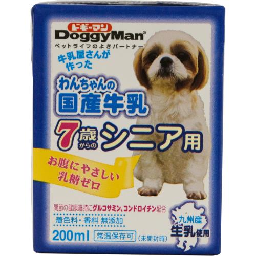 ドギーマン　わんちゃんの国産牛乳　7歳からのシニア用　200ML