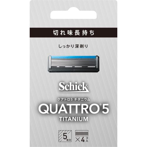 【エントリーP5倍】シック・ジャパン クアトロ5 チタニウム替刃 4コ 4個 男性用カミソリ替刃