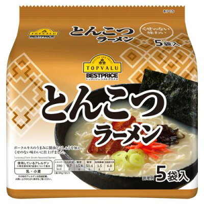 ウエルシア楽天市場支店 トップバリュベストプライス とんこつラーメン 88g×5袋入×6個セット