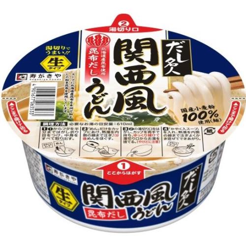 寿がきや　カップだし名人　昆布だし関西風うどん　130G×12個セット