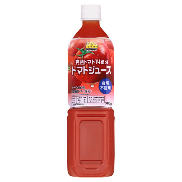 トップバリュ 14個分の完熟トマトを使用した トマトジュース 食塩不使用 900GX12個セット