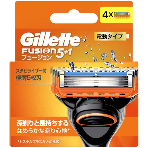【エントリーP5倍】P&G Gillette フュージョン 電動タイプ 替刃4コ入 【エントリーP5倍】P&G Gillette フュージョン 電動タイプ 替刃4コ入