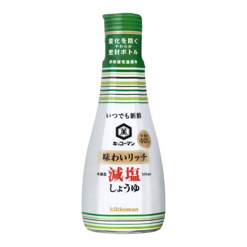 キッコーマン　味わいリッチ減塩しょうゆ　200ml×3個セット