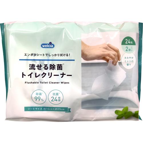 昭和紙工　ウエルシア流せるトイレシート　24枚×2個パ