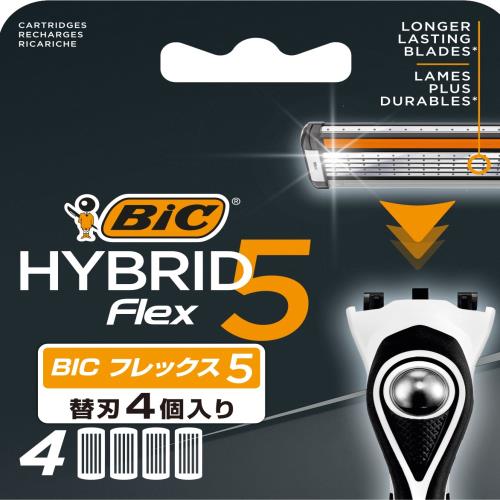 【エントリーP5倍】BIC フレックス5 替え刃4個 システム5枚刃