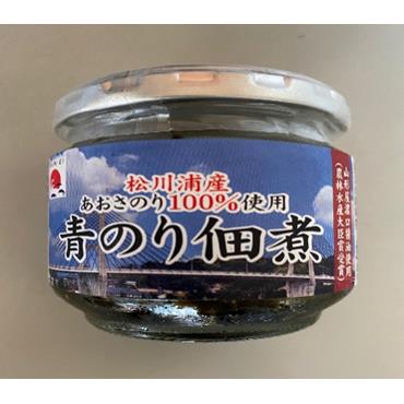 商品説明松川浦の青さのり100％使用し、地元山形屋濃口醤油（農林水産大臣賞受賞）で味付しました。味噌汁、酢の物。天ぷらなどと食べ方豊富な青のりですが、おうち時間が増え手軽に食べたい需要がさらに増す中、ごはんと手軽に食べられる佃煮を開発いたしました。松川浦の大自然で育った青のりを、サンエイ海苔が厳選し、濃厚な醤油とほどよい甘さで、磯の風味広がる佃煮に仕上げました。文責者の氏名と資格種類ウエルシア薬局（株）0120-114-841薬剤師:石原　純