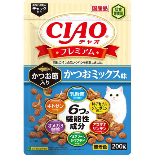 ▲【在庫限りS】いなばペット　CIAOプレミアム　かつお節入り　かつおミックス味　200g※賞味期限2026年5月31日