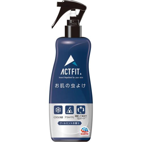 商品説明特徴お肌の虫よけCOOL冷感　アウトドアに　朝使って夜まで1日ガード※クールミントの香りお肌にフィットし、アクティブシーンでも流れにくい！●独自の技術で虫よけ成分が汗に強く流れにくい●朝から使って夜まで1日虫からしっかりまもる※●メントール配合（香料中）。冷たさ、涼しさを感じる処方●お肌と同じ弱酸性●お肌を包み込み虫からまもるモイストヴェール●皮膚アレルギーテスト済み（全ての方にアレルギーが起きないというわけではありません）※大量に汗をかいた後やタオルで拭いた後などは、こまめにぬりなおしてください。効能・効果蚊、ブユ（ブヨ）、アブ、ノミ、イエダニ、マダニ、サシバエ、トコジラミ（ナンキンムシ）、ヤマビルの忌避表示成分有効成分1本（200mL）中ディート20g（原液換算10％）＜その他の成分＞DPG、ヒアルロン酸Na（2）、加水分解コラーゲン末、ステアロイルフィトスフィンゴシン（セラミド）、アスコルビン酸（ビタミンC）、クエン酸、クエン酸Na、エタノール、水、香料、その他2成分用法用量使用方法レバーの下にある白いストッパーをOPENの位置に合わせる。使用後はストッパーを元の位置に戻す。1．蚊、ブユ（ブヨ）、アブ、ノミ、イエダニ、マダニ、サシバエ、トコジラミ（ナンキンムシ）の忌避に使用する場合　腕・足などのお肌の露出部分には約15cmの距離から適量をスプレーし、顔・首筋には手のひらにスプレーしてお肌にぬる。2．ヤマビルの忌避に使用する場合　腕・足などのお肌の露出部分、履物や衣類には約15cmの距離から適量をスプレーし、顔・首筋には手のひらにスプレーしてお肌にぬる＊残り少ない場合、逆さまではスプレーできない。＜年齢による使用の目安＞12才以上：使用回数制限なし（適宜使用すること）2才以上12才未満：1日1〜3回6ヵ月以上2才未満：1日1回6ヵ月未満：使用しないこと子供（12才未満）に使用させる場合には、保護者等の指導監督の下で、上記の回数を目安に使用する。なお、顔には使用しない。広告文責株式会社ウェルパーク　電話番号：042-659-3716
