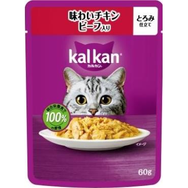 【エントリーP5倍】マース　カルカン　パウチチキンビーフ入り　60g